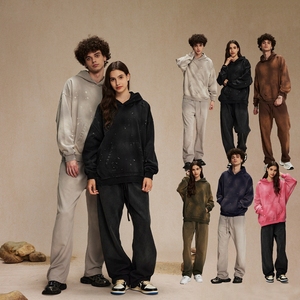 <b>Spray</b> Dyed Heavyweight 450 GSM French Terry Oversized Vintage Distressed Paint Splatter <b>Sun</b> Faded Hoodies Unisex - Product Image 1