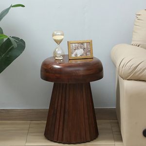 Roding Home Furniture Taburete de madera de Mango/Mesa auxiliar en acabado Tubbaq para sala de estar - Product Image 1