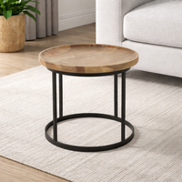 Table basse moderne de luxe, style industriel, artisanale, antique, décoration unique pour la maison, en fer et bois de manguier noir, garantie 3 ans, AKKU