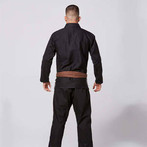 Combinaison de Jiu-Jitsu noire, uniforme en coton lourd extensible, kimono d'arts martiaux, coutures renforcées, léger, respirant, ensembles de vêtements d'entraînement - Product Image 3