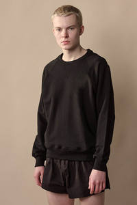 Sustainable High Quality Basic <b>Black</b> Oversized <b>Crew</b> <b>Neck</b> Men's <b>Sweatshirt</b> Custom Cotton Blended <b>Sweatshirt</b> At Factory Price - Product Image 3