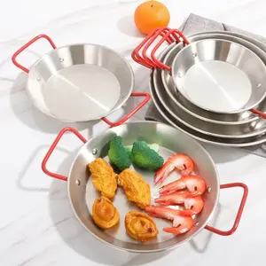 Paellera de Acero Inoxidable Grande para Inducción y Gas, Sartén con Doble Asa para Cocina de <span class=keywords><strong>Restaurante</strong></span> - Product Image 5