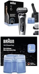 Afeitadora Eléctrica Braun Serie 6 para Hombre, Paquete con Centro de Limpieza SmartCare 4 en 1 y 2 Cartuchos de Repuesto para el Cuidado de la Afeitadora - Product Image 6