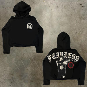 Sudadera con Capucha Corta de Forro Polar Grueso de 450 g/m² de Ajuste Regular para Invierno 2026 con Bajo sin Rematar, Sudadera Personalizada (Secado Rápido) - Product Image 3