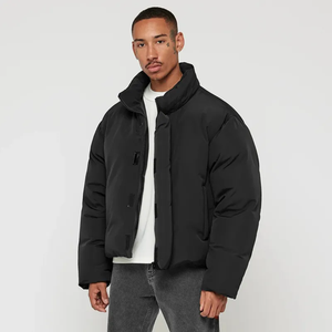 Veste d'hiver matelassée pour homme, streetwear, toile de haute qualité, col montant, imperméable, chaude, veste matelassée à bulles - Product Image 1