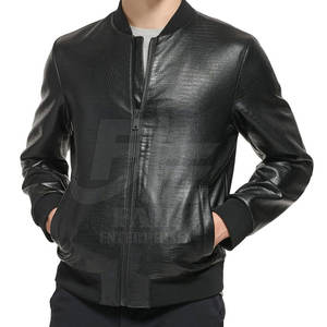 Veste en cuir de vache véritable de haute qualité pour homme, col montant, coupe-vent et imperméable, idéale pour un usage décontracté ou formel. - Product Image 1