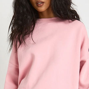 Sweat-shirt surdimensionné à rayures double face de haute qualité pour femmes, pour les acheteurs en gros, avec conception de logo personnalisé et manches longues pour l'hiver - Product Image 2