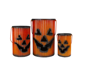 Juego de 3 farolillos de metal votivos, decoraciones navideñas para Halloween, Material de hierro fabricado por un proveedor mayorista - Product Image 1