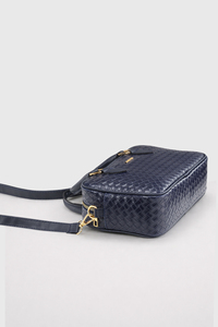 Custom Logo Women's <b>Woven</b> <b>Leather</b> Boston <b>Bag</b> Top Handle Crossbody Handbag OEM ODM Private Label Manufacturer - Product Image 2