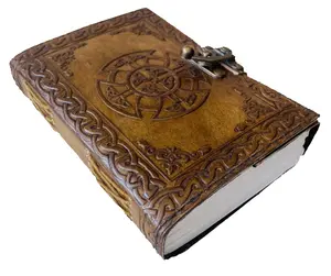 Handmade Embossed Leather Journal Celtic Knot Leather Journal Vintage Color Design Notebook & Sketchbook Diary cover