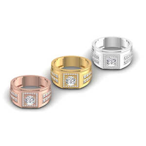 High Quality 925 Sterling Silver Fully Iced Personalized Custom Round Cut Leb Grown Diamond <b>Statement</b> <b>Ring</b> for Wedding or Party - Product Image 6