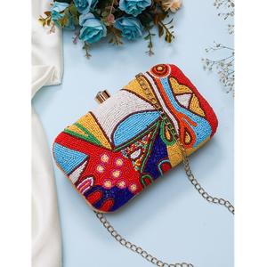 Bolso de fiesta con bordado de un solo lado de alta calidad para mujer de diseñador, bolso de mano con varias cuentas y cierre de cubierta - Product Image 1