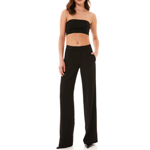 Crop top pour femmes 2024 en mélange de rayonne et de polyester tissé, fermeture éclair au dos, uni, teinture unie, vêtements d'été fabriqués au Vietnam - Product Image 5