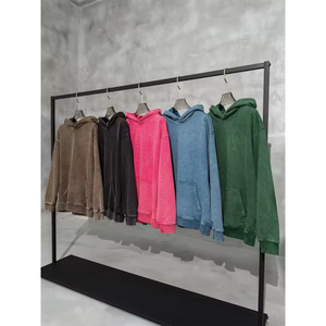 Sudadera con Capucha Rosa con Logotipo Personalizado, Estilo Acid Wash, para Hombre, Oversize, Hombros Caídos, Bolsillo Canguro, Trackstar, OEM, Marca Privada - Product Image 2