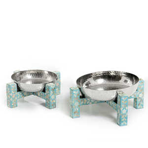 High Quality Durable <b>Metal</b> Mother of Pearl Serving <b>Bowl</b> Elegant Wedding Birthday Parties with MOP Legs - Product Image 4