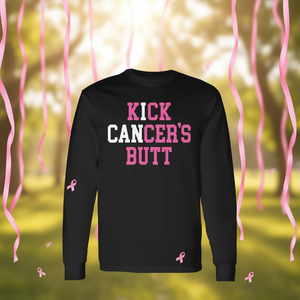 Maglietta promozionale a maniche lunghe I Can Kick Cancer's Butt Cancer Fighter - Product Image 3