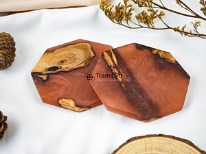 Rustic Resin Handmade <b>Coaster</b> Set 4X4 Inches Square Luxury <b>Drink</b> <b>Coasters</b> for Kitchen Dining Available Different Colors-Tradebyd - Product Image 3