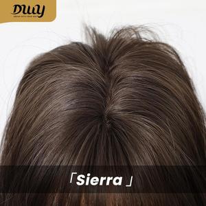 Sierra C-DWY MiraScalp Mid-Length Straight <b>Brown</b> Synthetic <b>Wig</b> High Quality Heat Resistant Fiber Glueless with Light <b>Brown</b> Lace - Product Image 1