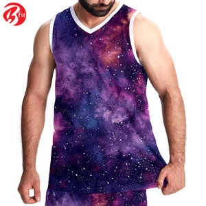 Ropa deportiva de poliéster Bsci con cuello en V, camisetas sin mangas con pantalones cortos, ropa de hombre hecha a medida, conjunto de uniforme de baloncesto - Product Image 6