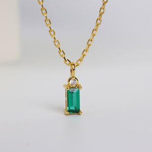 Collar con Colgante Minimalista de Esmeralda Libre de Inclusiones en Plata de Ley 925, Joyería Fina para Mujer, Joyería <span class=keywords><strong>Destiny</strong></span> <span class=keywords><strong>2022</strong></span> - Product Image 6