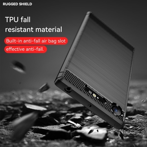Pour Sony <span class=keywords><strong>Xperia</strong></span> <span class=keywords><strong>XZ1</strong></span> Coque de téléphone en TPU en fibre de carbone à texture brossée - Product Image 6
