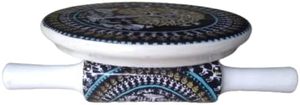 Printed Brown Florals CHAKLA BELAN <b>Set</b> Wooden Belan Eco-Friendly <b>Microwave</b> Safe Indian Collectible Combo Pack Marco Enterprises - Product Image 4