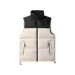 Veste d'hiver décontractée à capuche sans manches Veste pour hommes épaissie chaude personnalisée gilet à bulles avec poches - Product Image 5
