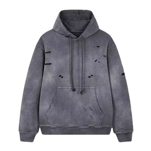 Sudadera con Capucha para Hombre, Corte Regular, Color Sólido, Felpa de Algodón Lavado, Ligera, Estilo Urbano Informal, con Bolsillos, para Invierno - Product Image 6