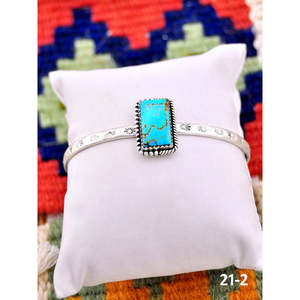 Southwest Handmade No.8 Fashion Cuff Bracelet Turquoise & Sterling Silver Elegant & Stylish - Product Image 3