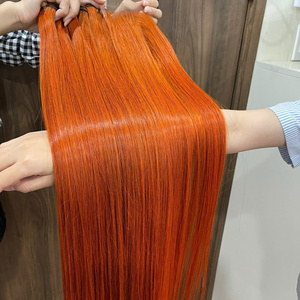 Oferta Relámpago: Extensiones de Cabello Virgen Vietnamita de Lujo, Doble Trama, Liso Extremo, Color Naranja - Product Image 1