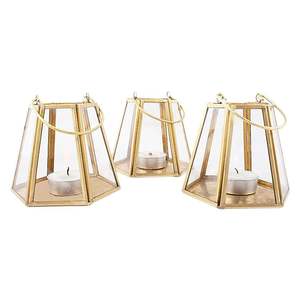 Top Trending Gold Plated Geometric Votive Holder Set Creative <b>Glass</b> <b>Bottle</b> Customizable Size for Wedding Tabletop <b>Decor</b> - Product Image 5