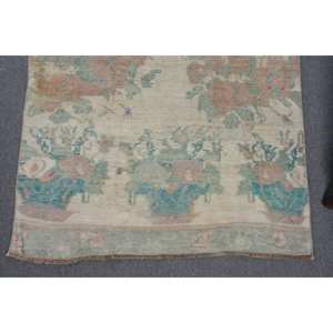 พรมขนแกะสีเบจสีฟ้า10.2ft วินเทจทำมือตุรกีผืนใหญ่ลายแอบสแตรกต์ทรงสี่เหลี่ยมผืนผ้าดีไซน์โถงทางเดินพรมยางสำหรับห้อง - Product Image 4