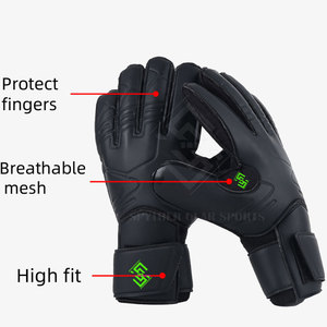 Gants de gardien de but classiques de haute qualité avec support de poignet, fermeture à scratch antidérapante, paume en latex respirant et protection des doigts - Product Image 5