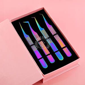 Pinzas para Extensión de Pestañas con Punta de Fibra, 45 y 90 Grados, Herramienta Clásica para Aplicación y Estilizado de Pestañas Postizas - Product Image 1