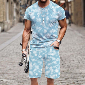 Best Selling High Quality Summer Two Piece Jogger <b>Set</b> for Men Quick Dry <b>Knitted</b> Print Sport Shorts with Casual Woven Style - Product Image 4