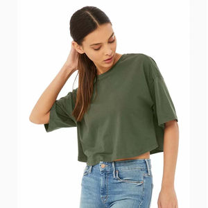 เสื้อยืดครอปสตรีทผ้าฝ้าย100% พิมพ์โลโก้ตามสั่ง - Product Image 4