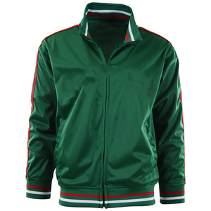 Chaqueta deportiva personalizada Unisex a prueba de viento con cuello levantado, manga a rayas, chaqueta de moda de calle alta, primavera y otoño - Product Image 1