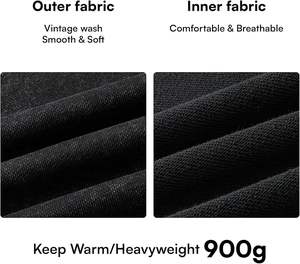 Sweat-shirt à capuche oversize noir délavé à l'acide de qualité supérieure pour homme, style streetwear confortable, services OEM - Product Image 6