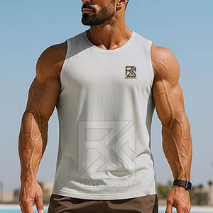 Camiseta sin mangas transpirable de secado rápido al por mayor Camiseta sin mangas de bajo precio Ropa de entrenamiento sin mangas Camiseta sin mangas para hombres - Product Image 4