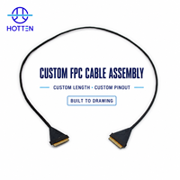 Rangkaian Kabel FPC Fleksibel OEM Kustom 0.5mm Pitch 40Pin 40AWG Sinyal LVDS untuk Sistem Kamera Komputer Elektronik Mesin