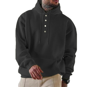 Sweat à capuche surdimensionné pour femme Streetwear pull boutonné sweat à capuche automne nouveaux vêtements pour hommes 400 GSM poids lourd - Product Image 5