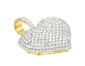 Pendentif en forme de cœur noir élégant avec diamants en moissanite blanche Bijoux Hip Hop Collier Charm - Product Image 2