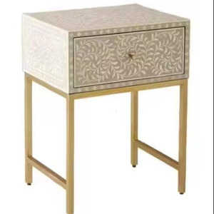 Mesa de Centro de Lujo con Incrustaciones de Hueso y Resina, Hecha a Mano, Ecológica, Altura Ajustable, Tamaño Personalizable, Mueble Decorativo para el Hogar - Product Image 1