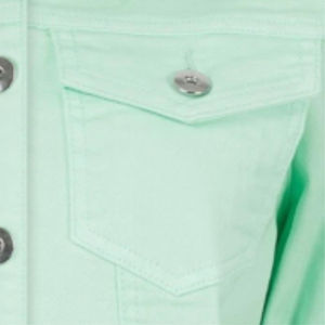 Chaqueta de Mezclilla Elástica para Mujer, Nueva, 100% Algodón, Alta Calidad, Color Verde Brillante, Moda Verano, Suave - Product Image 4