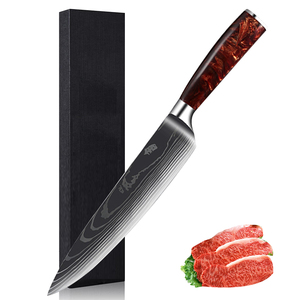 Venta al por mayor personalizado de calidad superior OEM ODM cuchillo de Chef japonés Damasco patrón láser cuchillo de Chef de cocina con mango de resina - Product Image 1