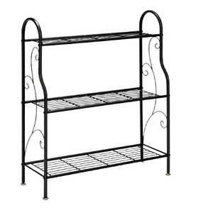 Revistero de metal portátil tipo pie al por mayor estante de metal de diseño de dos niveles para uso en tienda y Biblioteca - Product Image 3