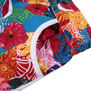 Short de sport de compression en coton personnalisé pour hommes, pantalon en maille à motif de fleurs entières, taille élastique, style décontracté en toile, personnalisé Offre Spéciale - Product Image 4