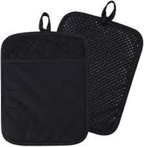 Mitaines de four en coton respirant imprimées sur mesure, porte-casserole de couleur unie personnalisé, tissu résistant à la chaleur - Product Image 3