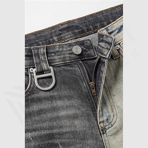 Jeans en denim vintage pour homme de haute qualité, personnalisés, lavés à la pierre, droits, déchirés, effet usé, couleur personnalisée - Product Image 4