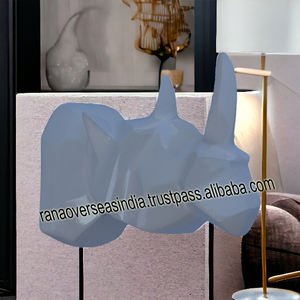 Tête de rhinocéros Sculpture murale en aluminium pour décor de tenture murale d'entrée de restaurant - Product Image 4